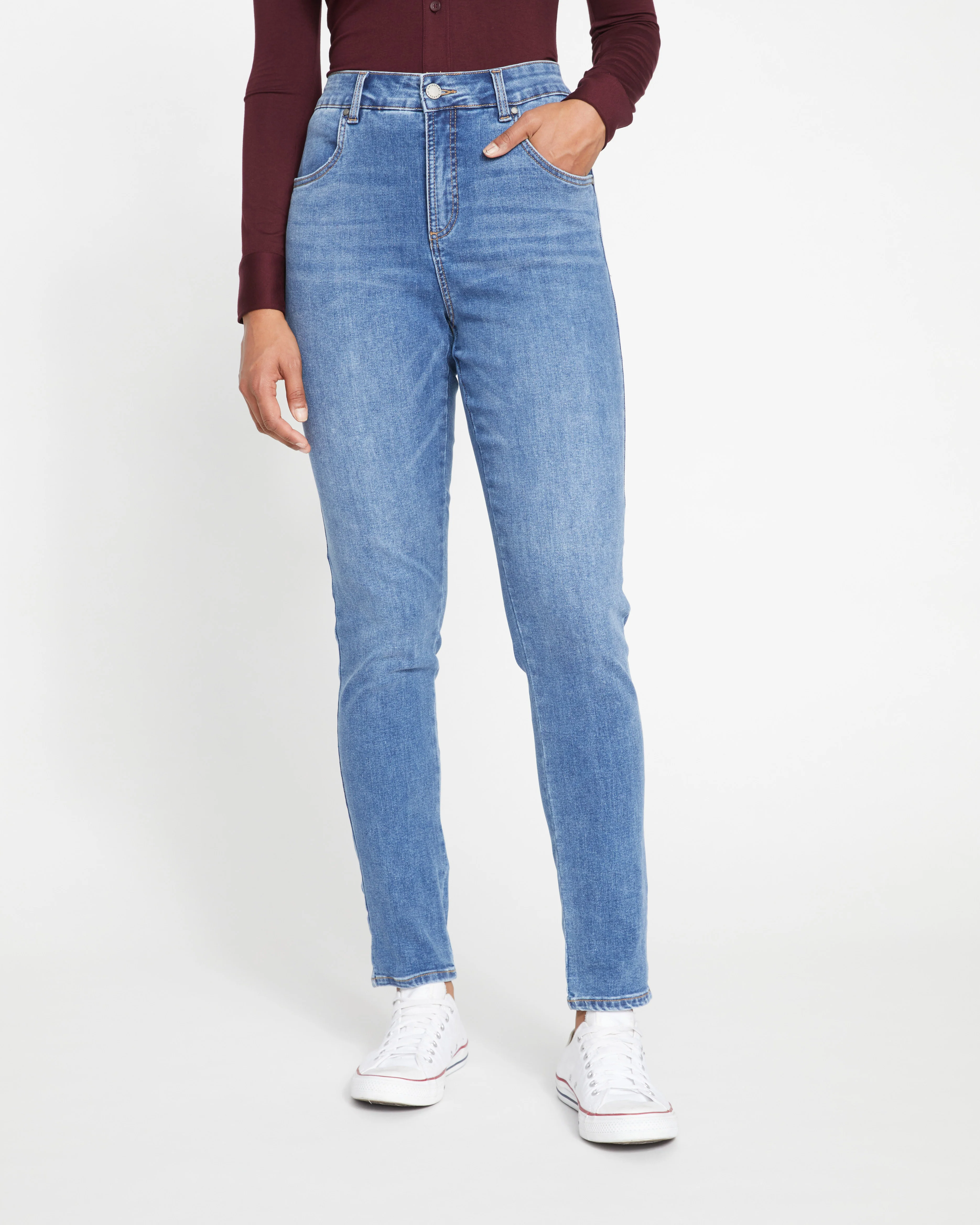 Seine High Rise Skinny Jeans 32 Inch - Vintage Indigo - Image 2