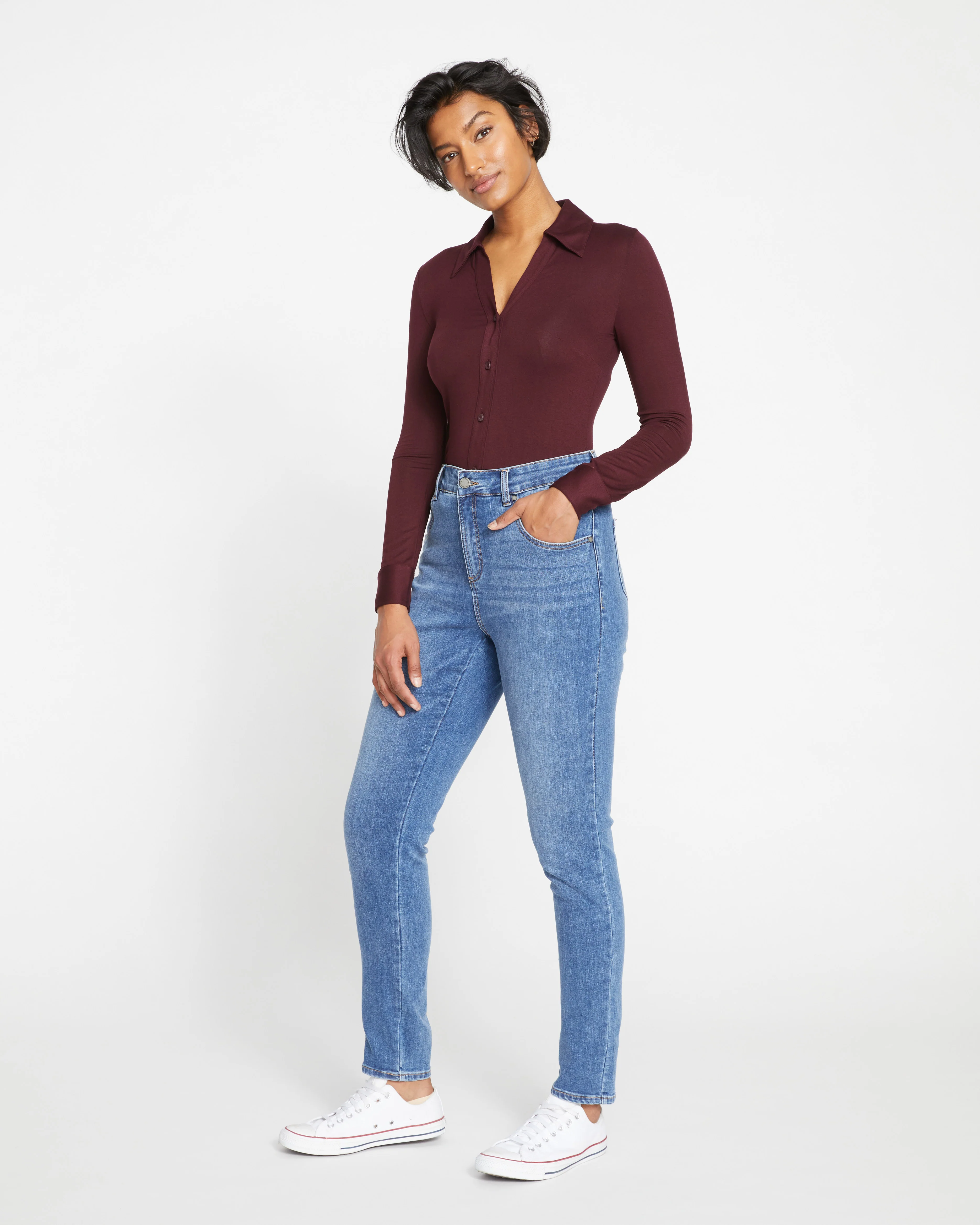 Seine High Rise Skinny Jeans 32 Inch - Vintage Indigo - Image 4