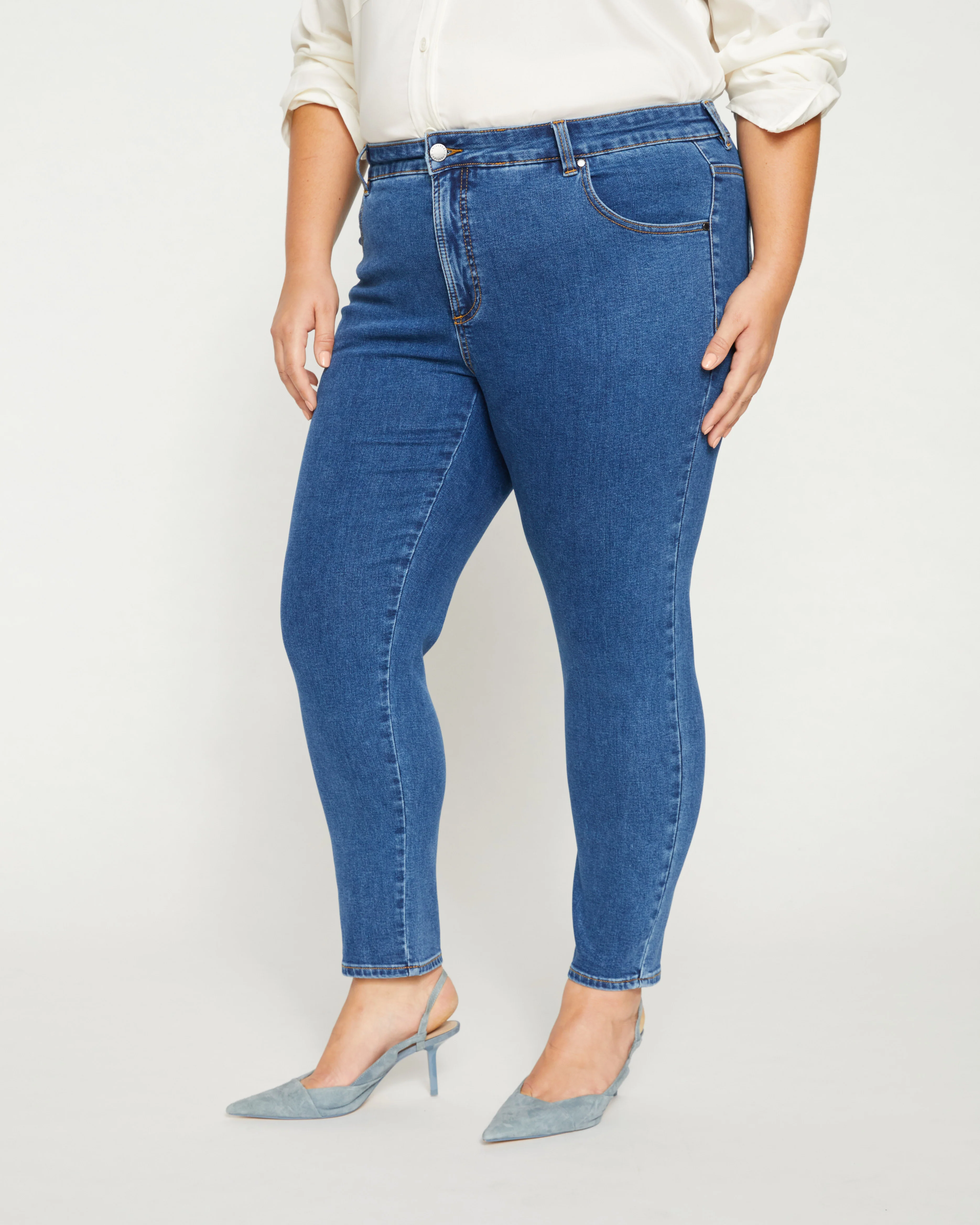 Seine Mid Rise Skinny Jeans 27 Inch - Odeon Blue - Image 3