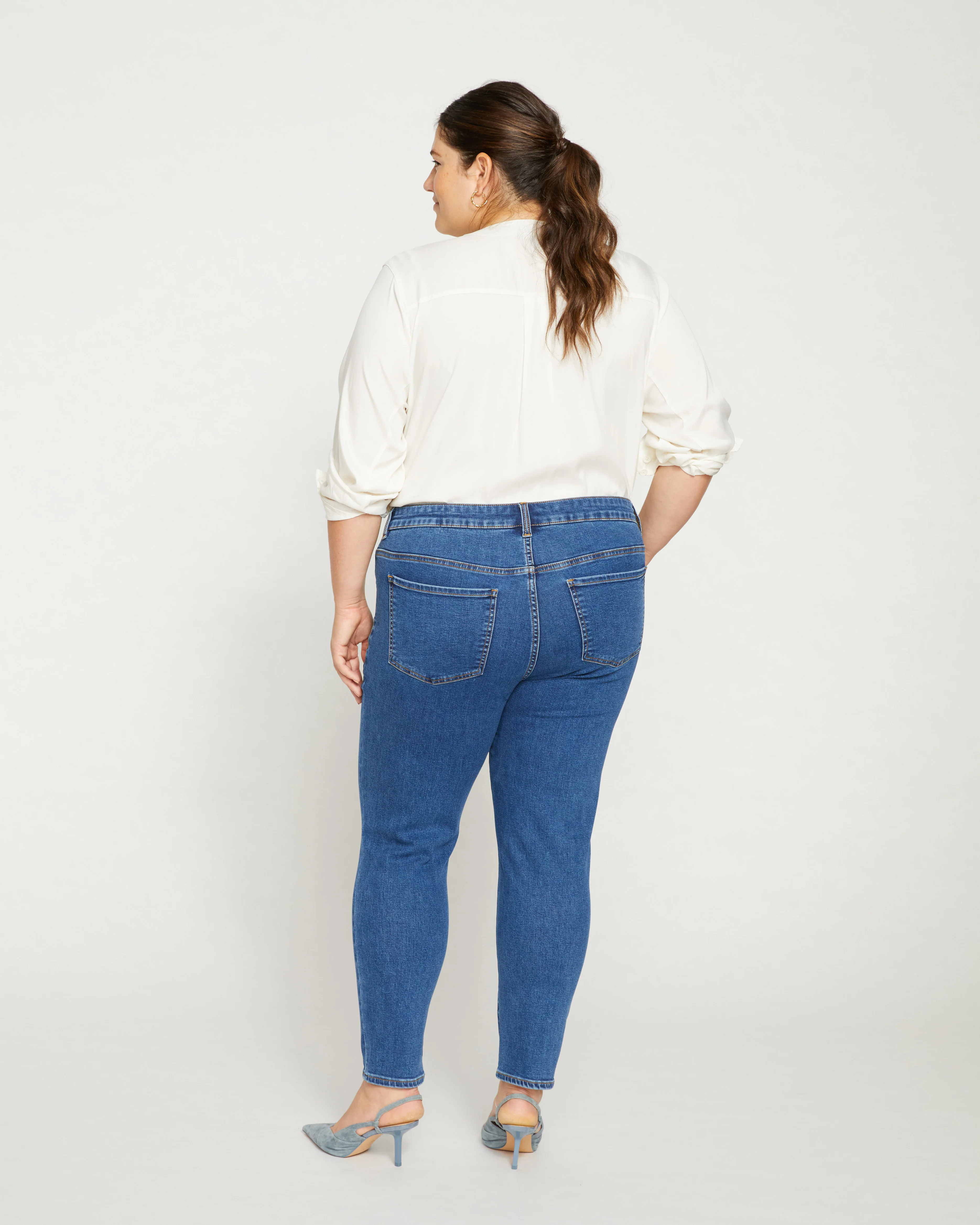 Seine Mid Rise Skinny Jeans 27 Inch - Odeon Blue - Image 4