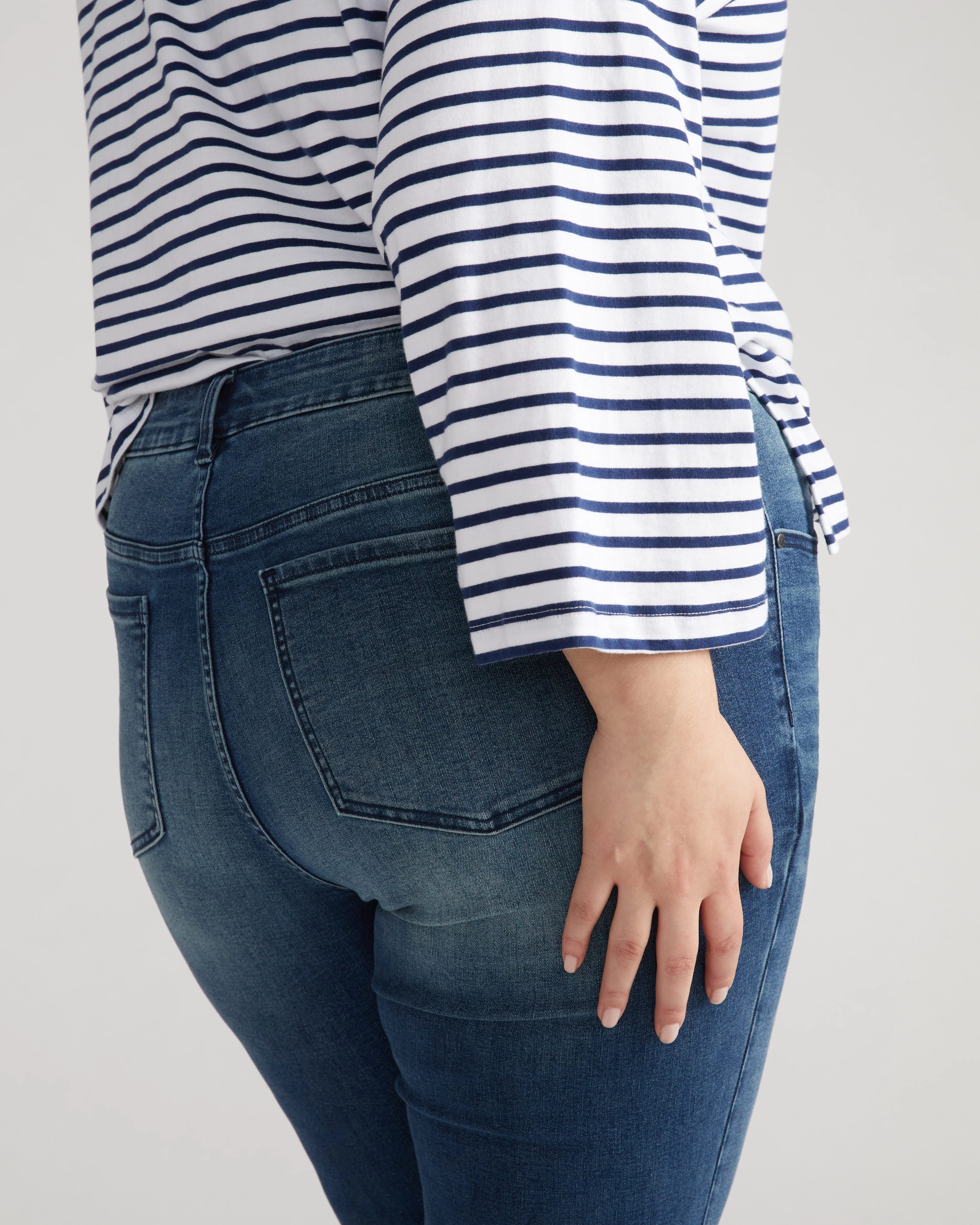 Seine Mid Rise Skinny Jeans 32 Inch - Distressed Blue - Image 2