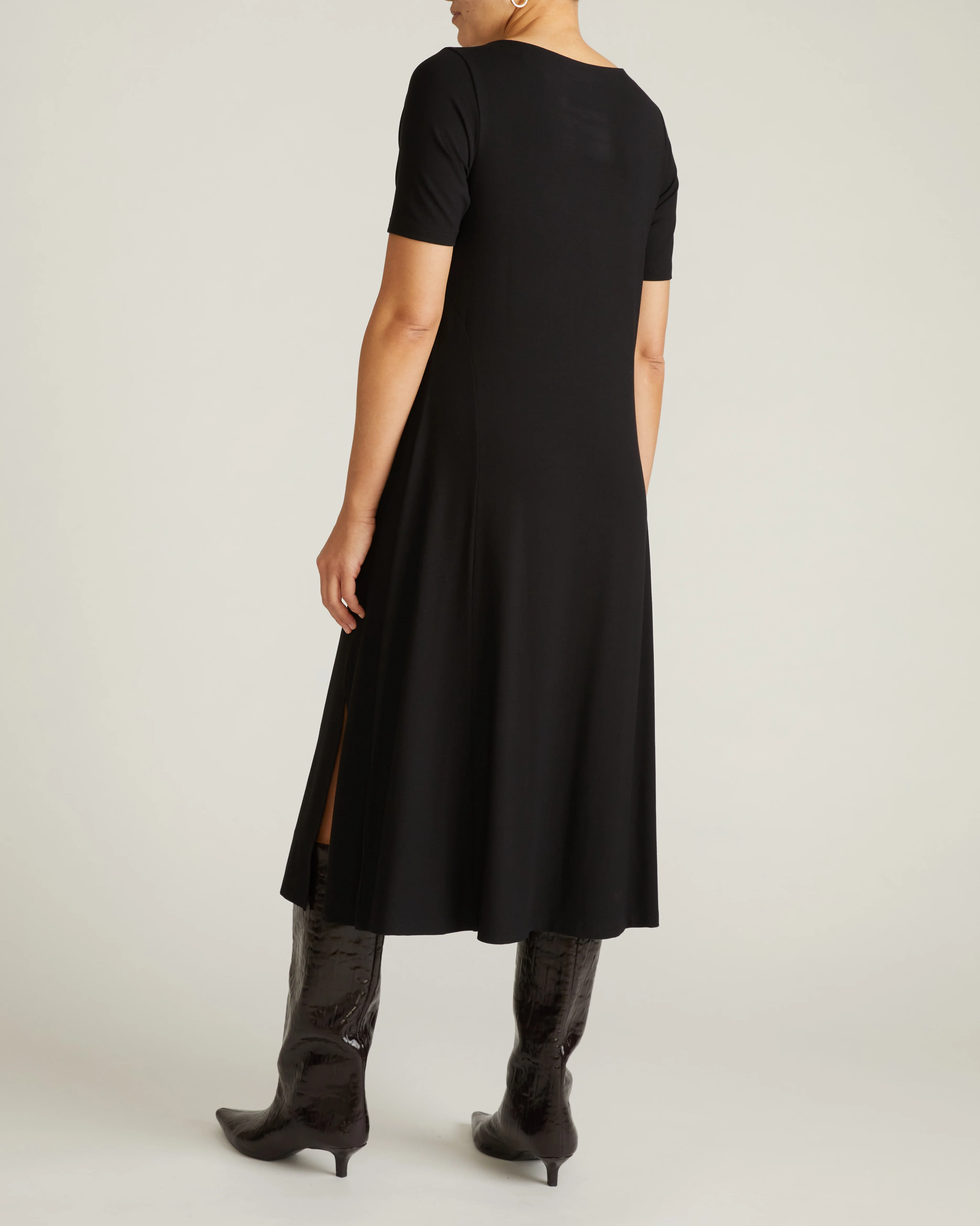 Serena Boatneck Divine Jersey Dress - Black - Image 4