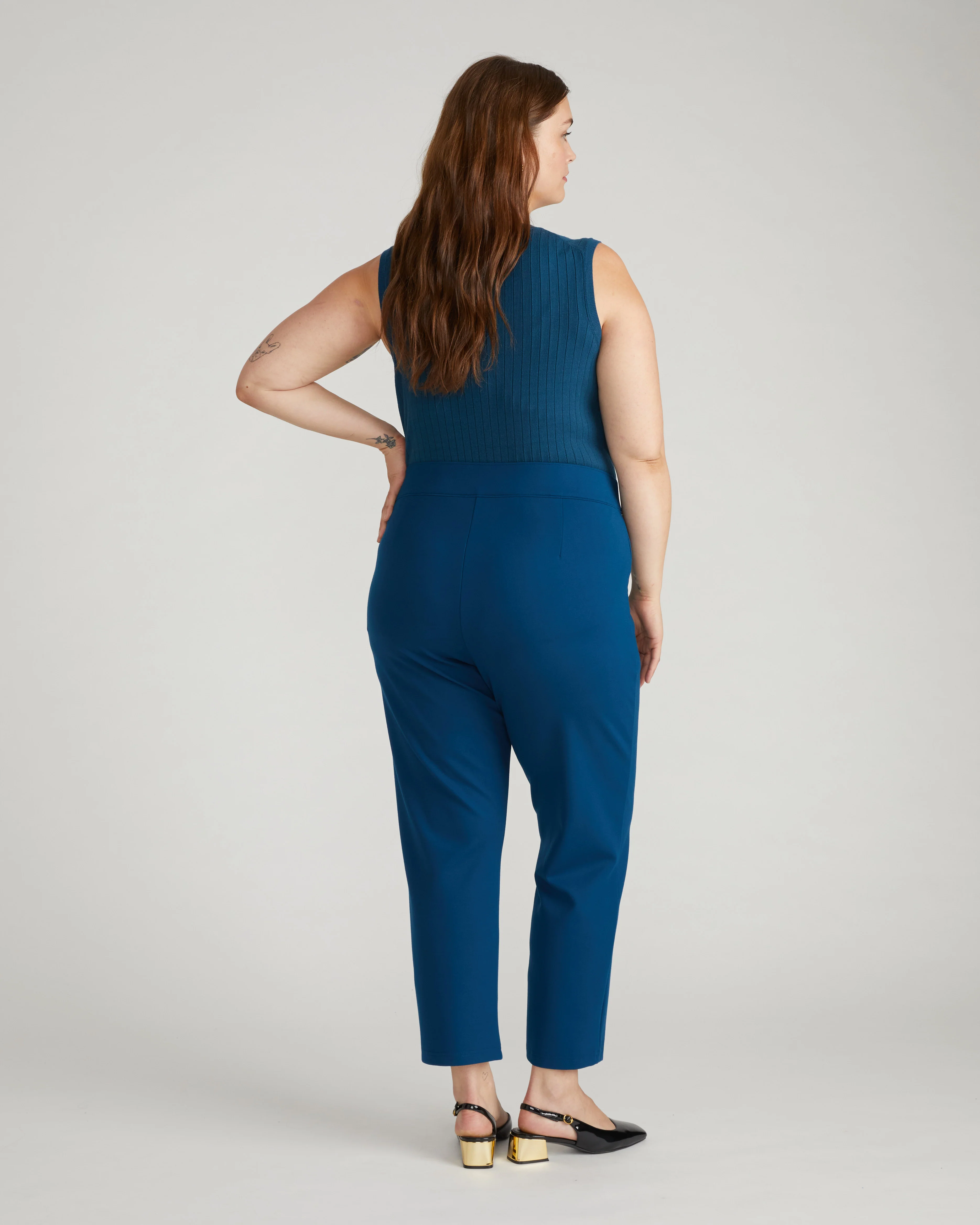 Smart Signature Ponte Pants - Deep Teal - Image 3
