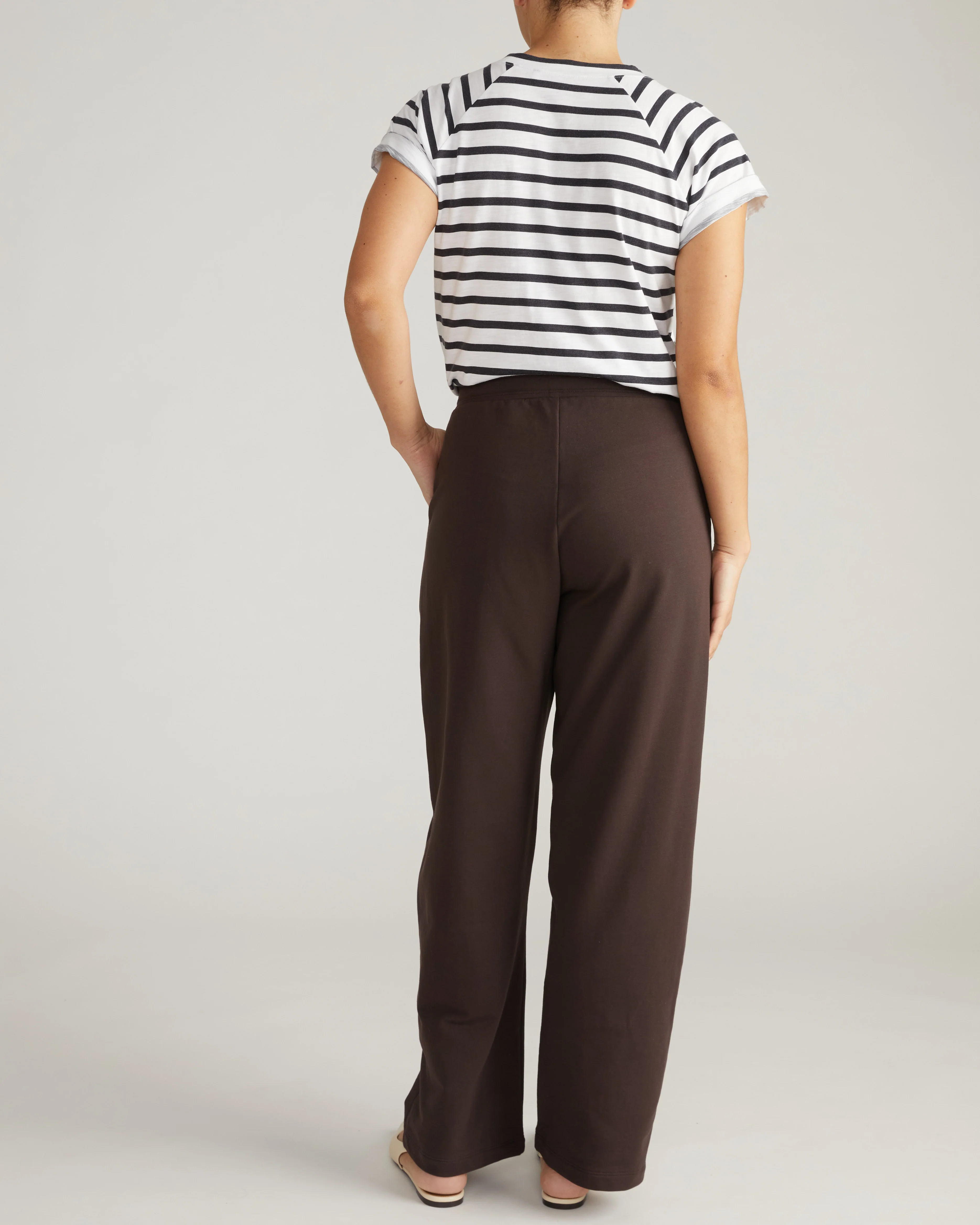 Straight Leg French Terry Sweatpants - Deep Brown - Image 6