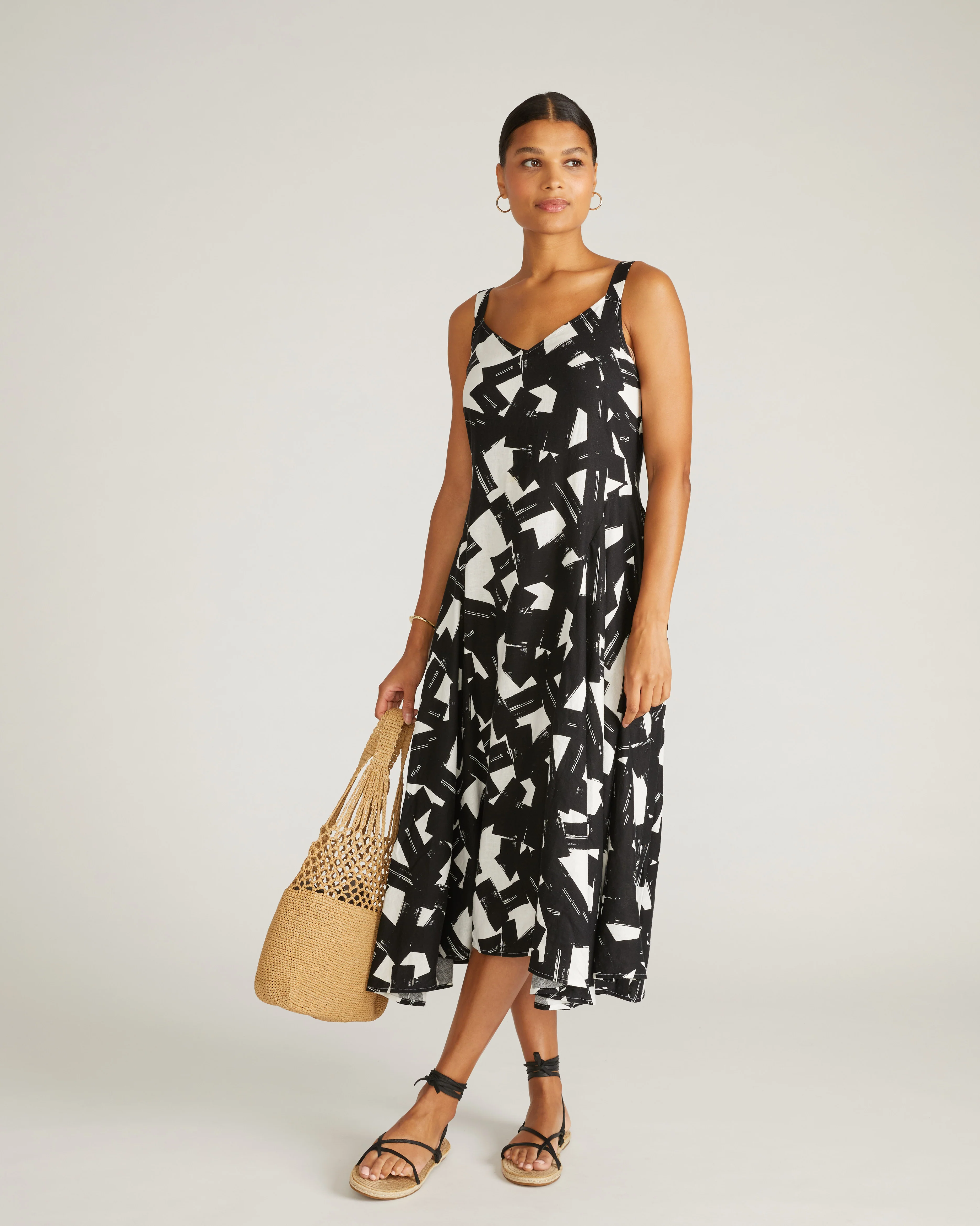 Sunshower Flowy Linen Dress - Santiago Print - Image 3