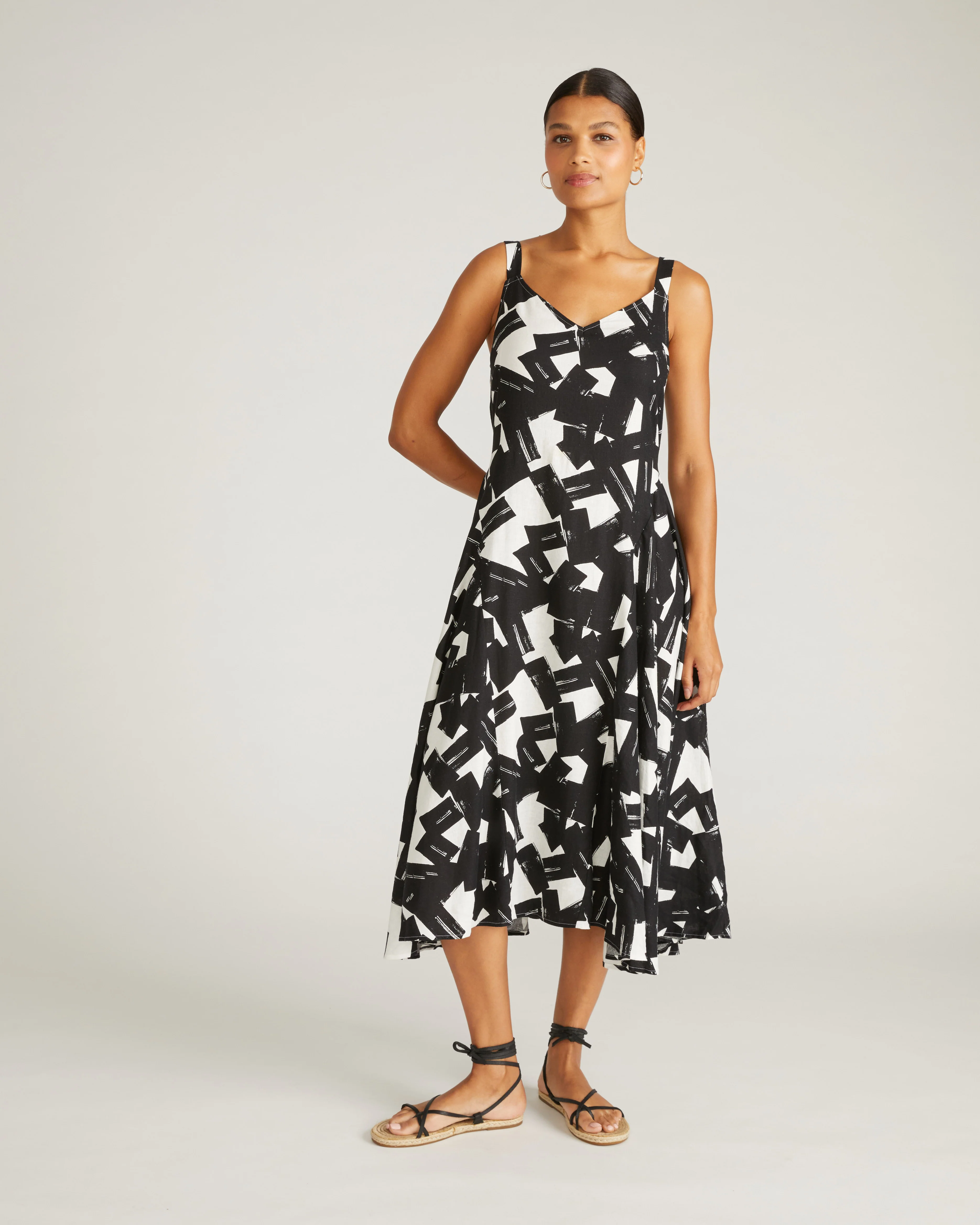 Sunshower Flowy Linen Dress - Santiago Print - Image 4