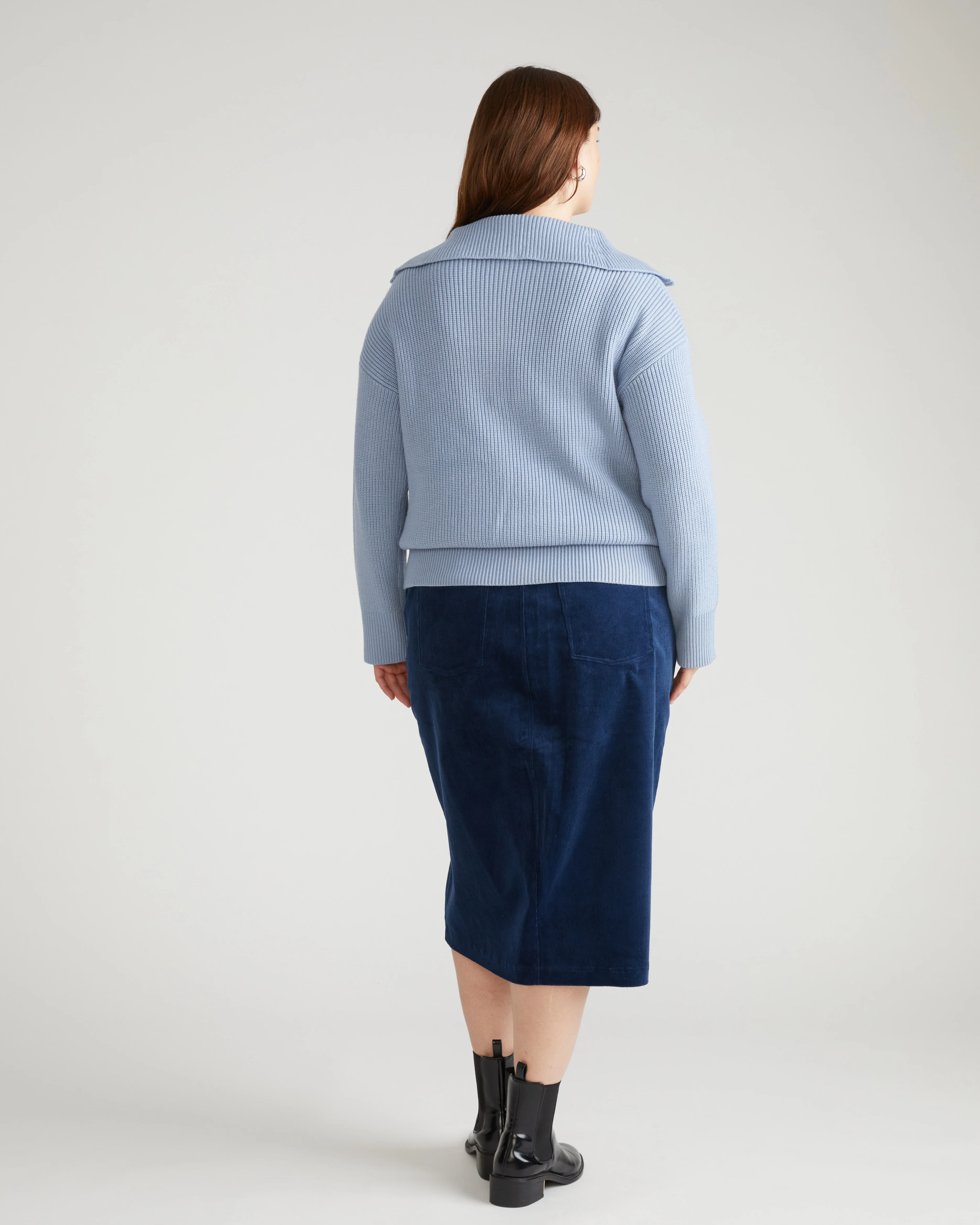 Brenda Zip Sweater - Blue Grey - Image 5
