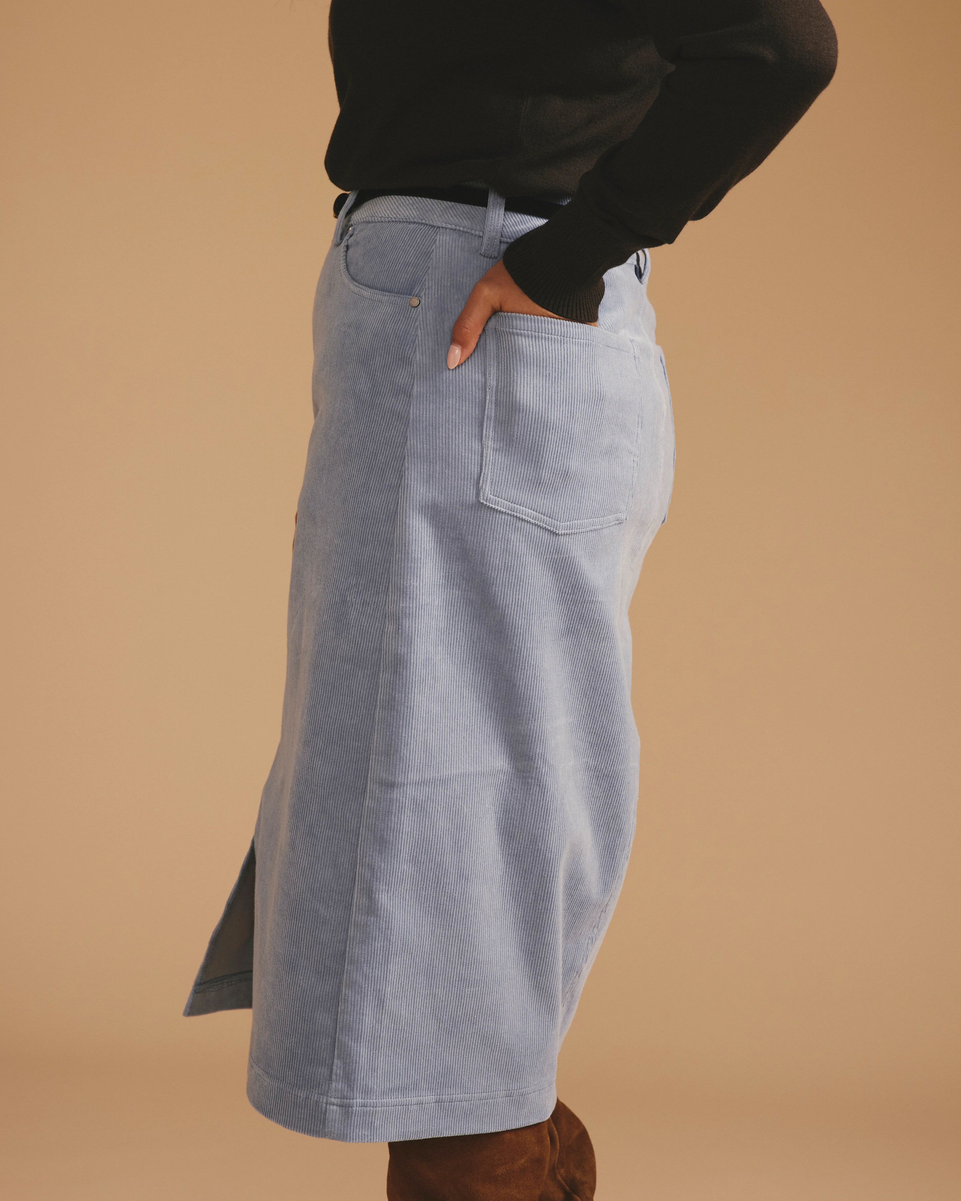 Suzi Corduroy Skirt - Washed Rain - Image 3