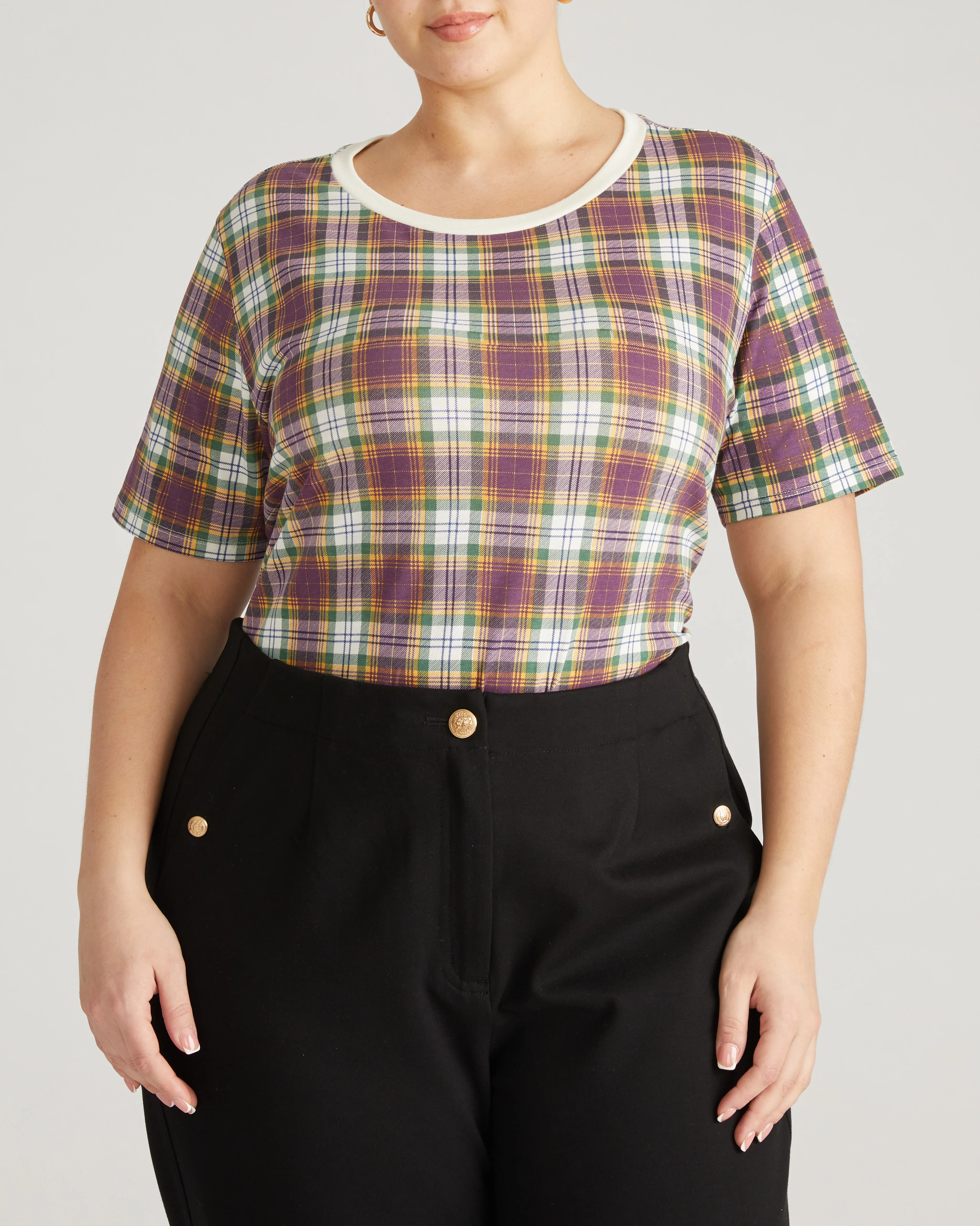 Tee Rex - Purple Plaid - Image 2