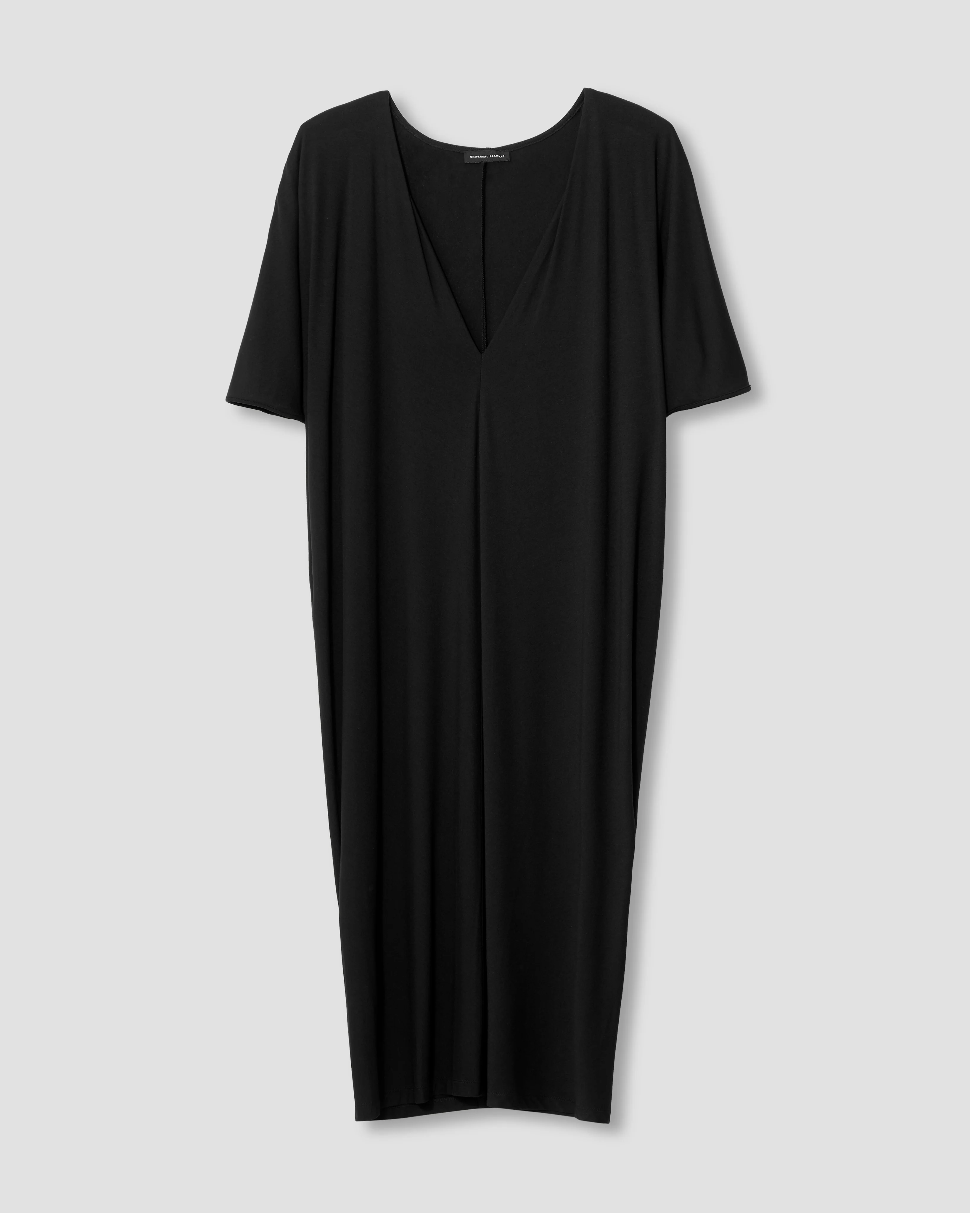 Teresa Liquid Jersey V-Neck Dress - Black - Image 4