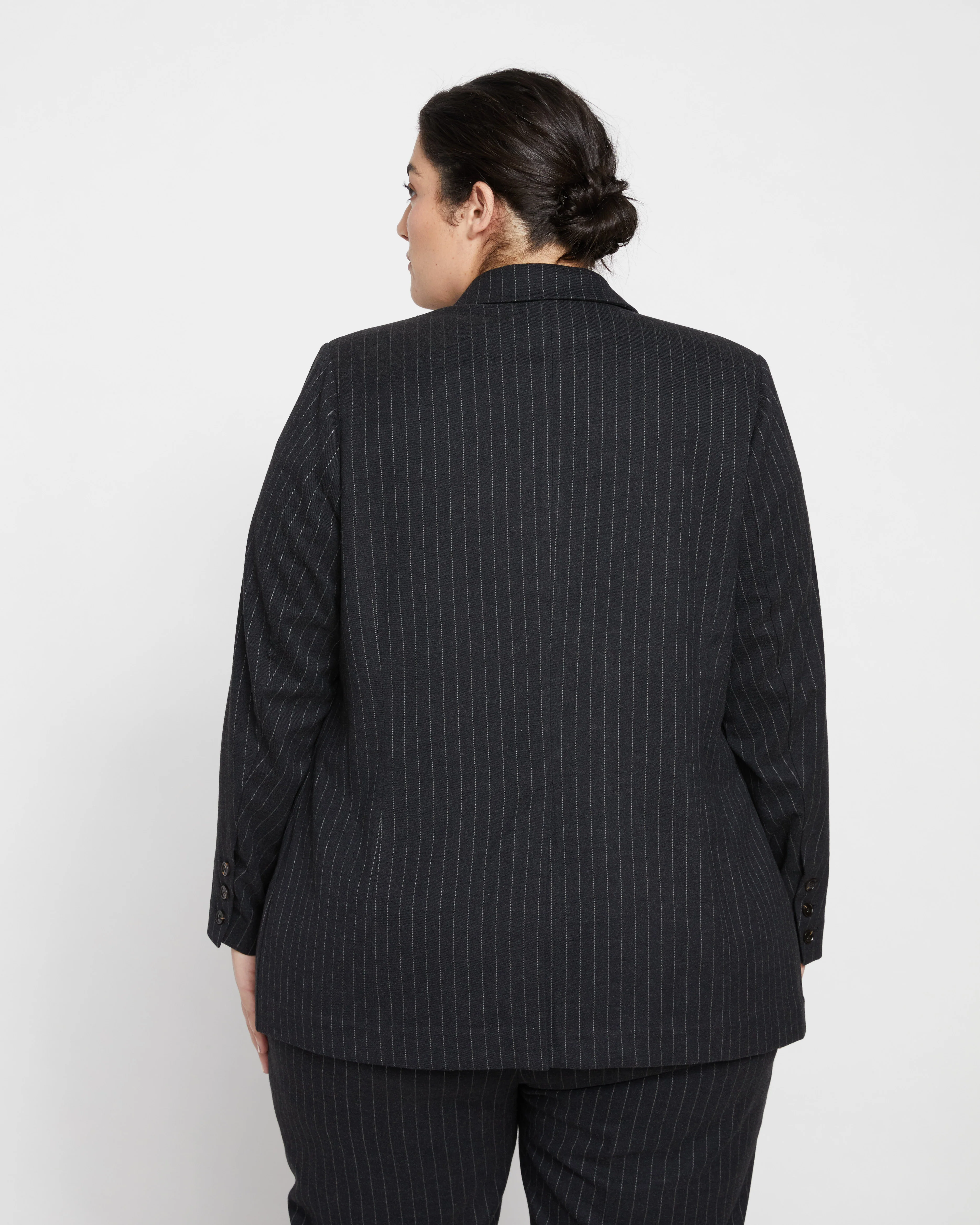 The Pinstripe Blazer - Graphite - Image 5