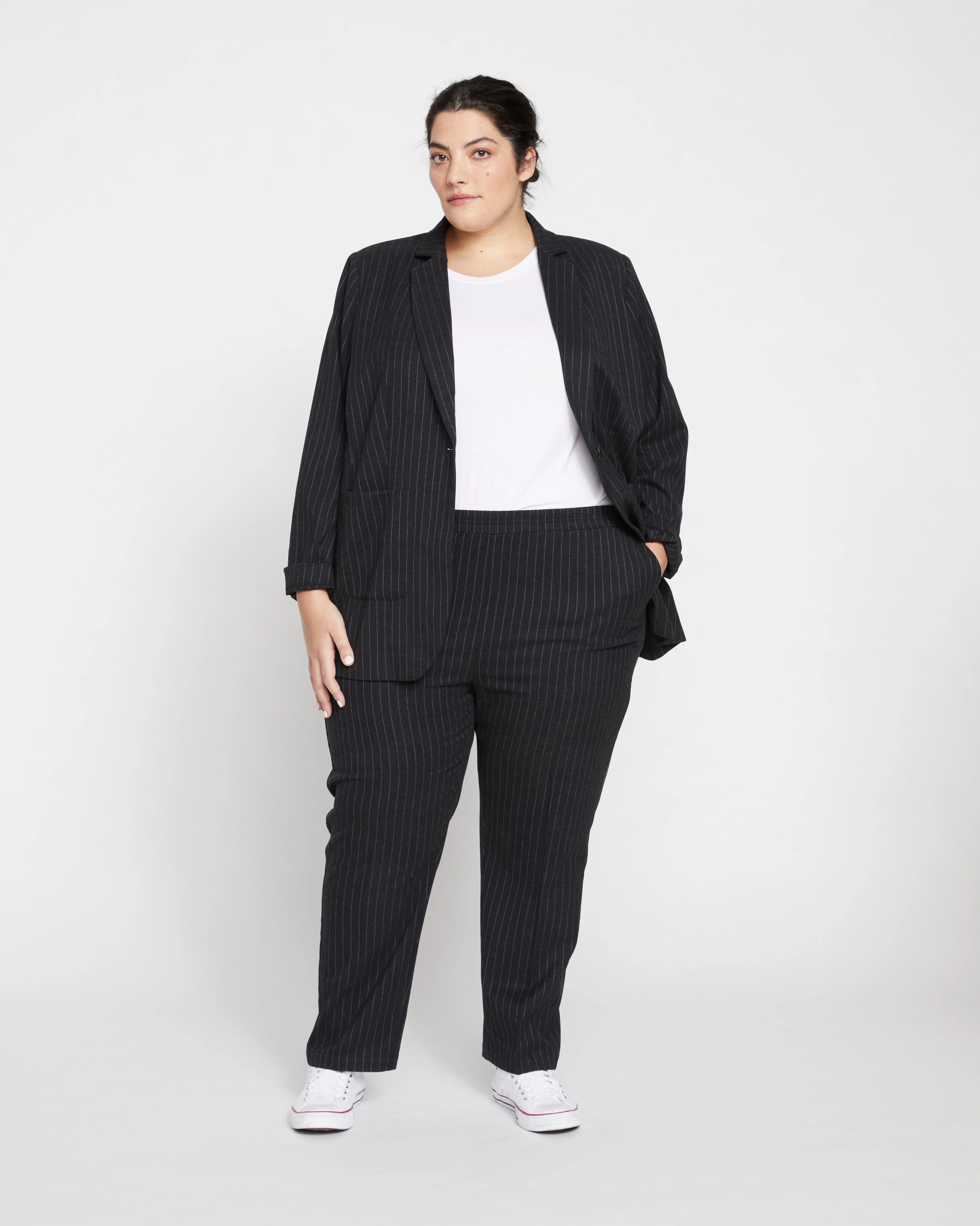 The Pinstripe Pant - Graphite - Image 2