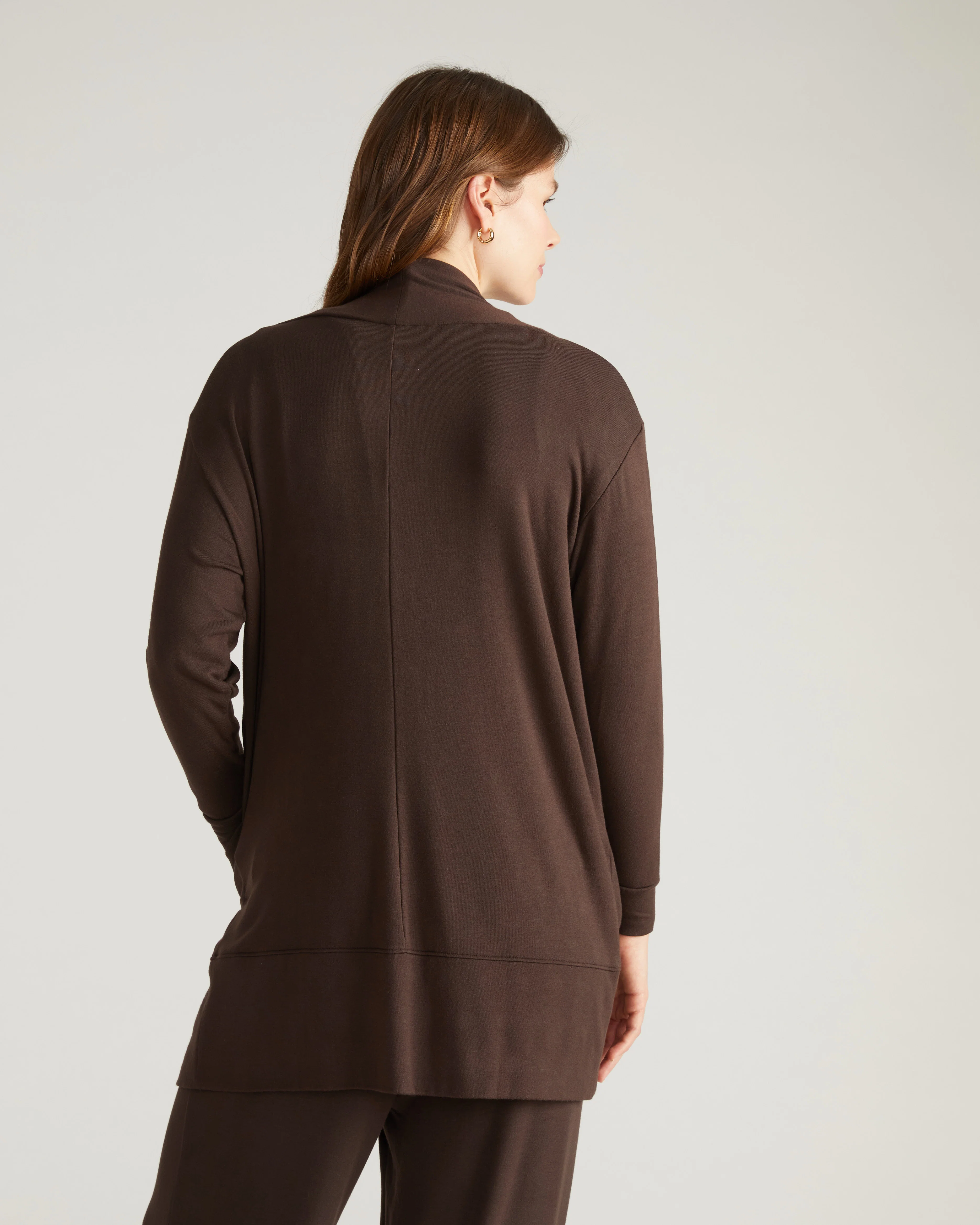 TravelKnit Minimalist Cardigan - Espresso - Image 3