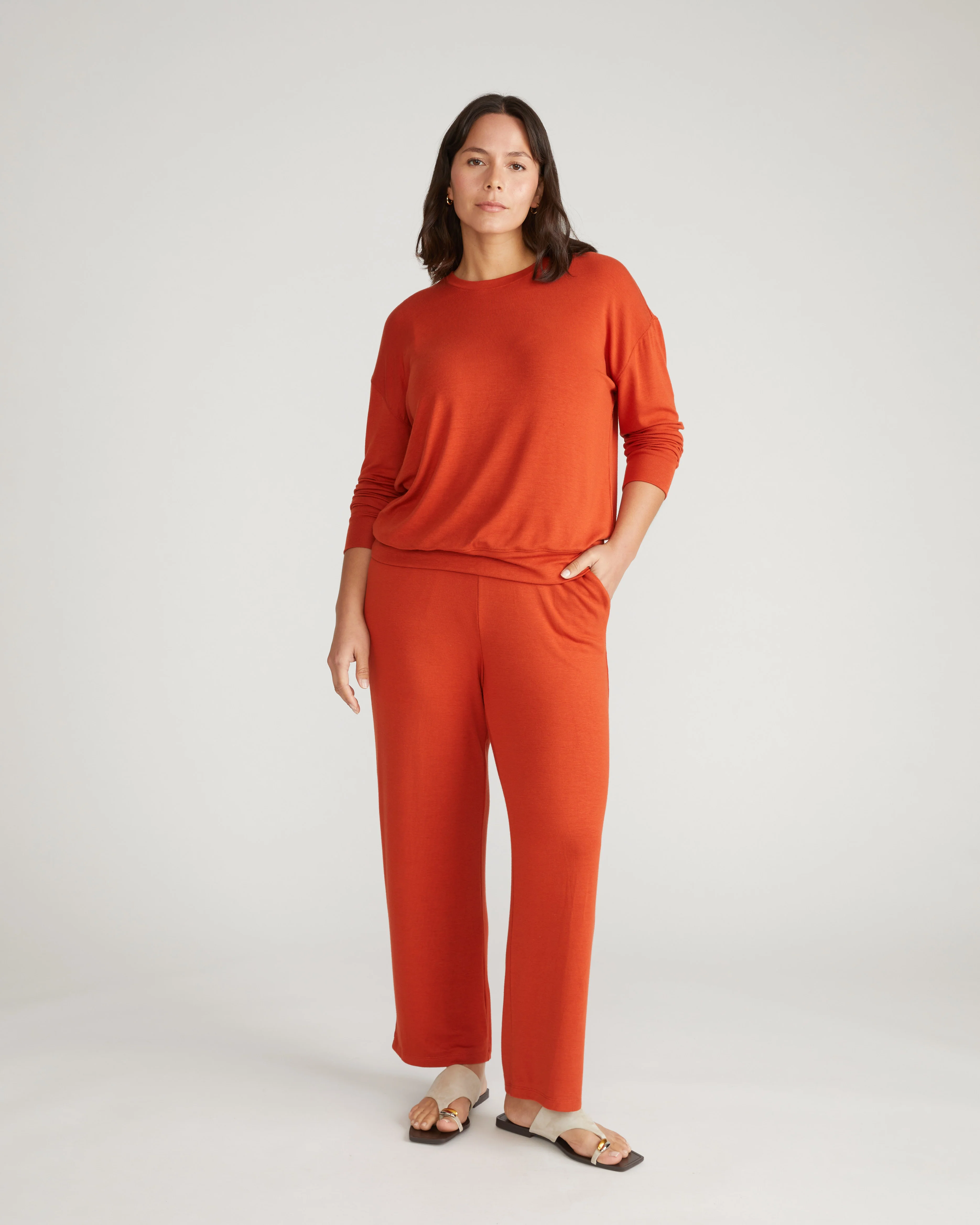 TravelKnit Relaxed Pants - Warm Russet - Image 5
