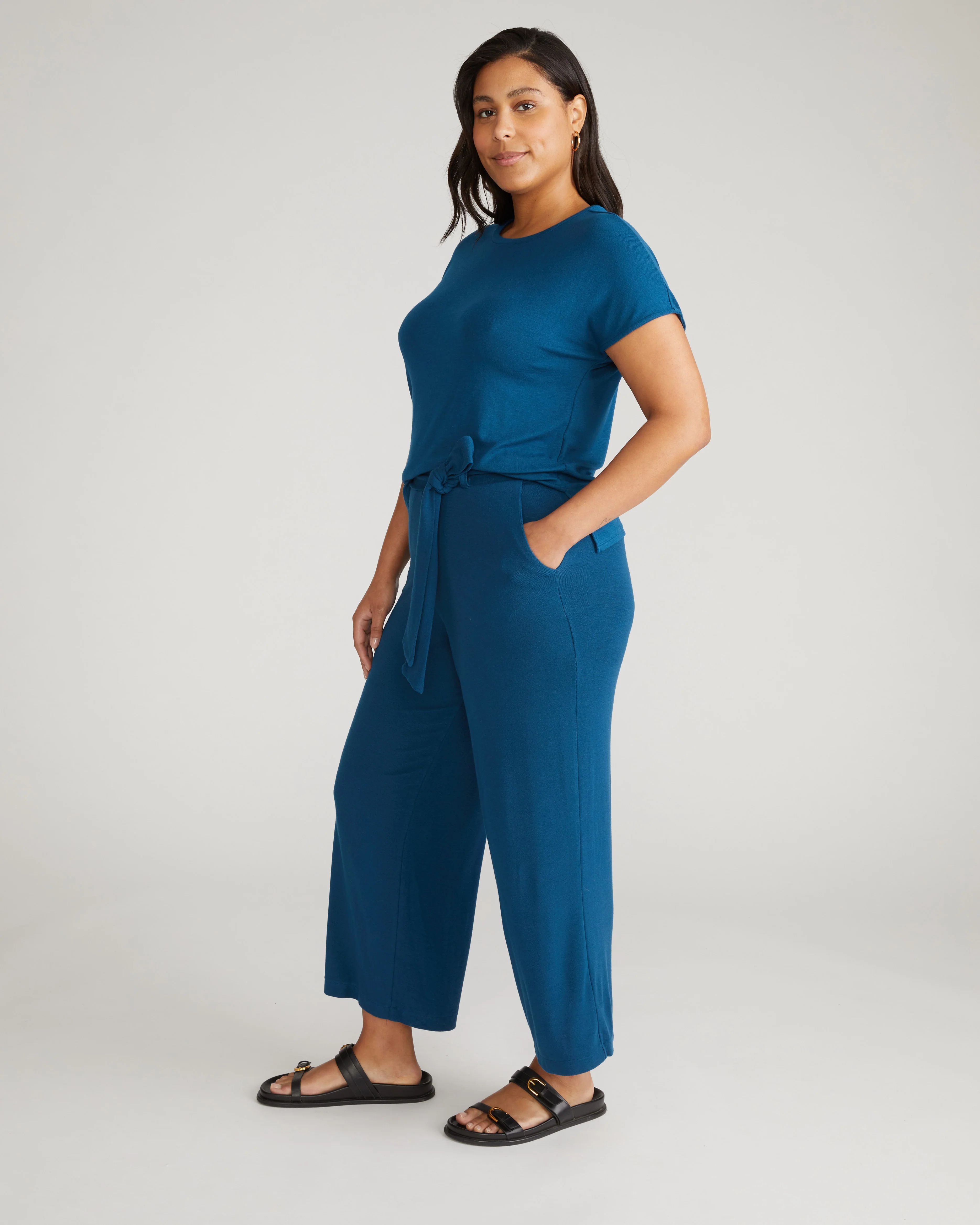 TravelKnit Relaxed Tee - Blue Teal - Image 2
