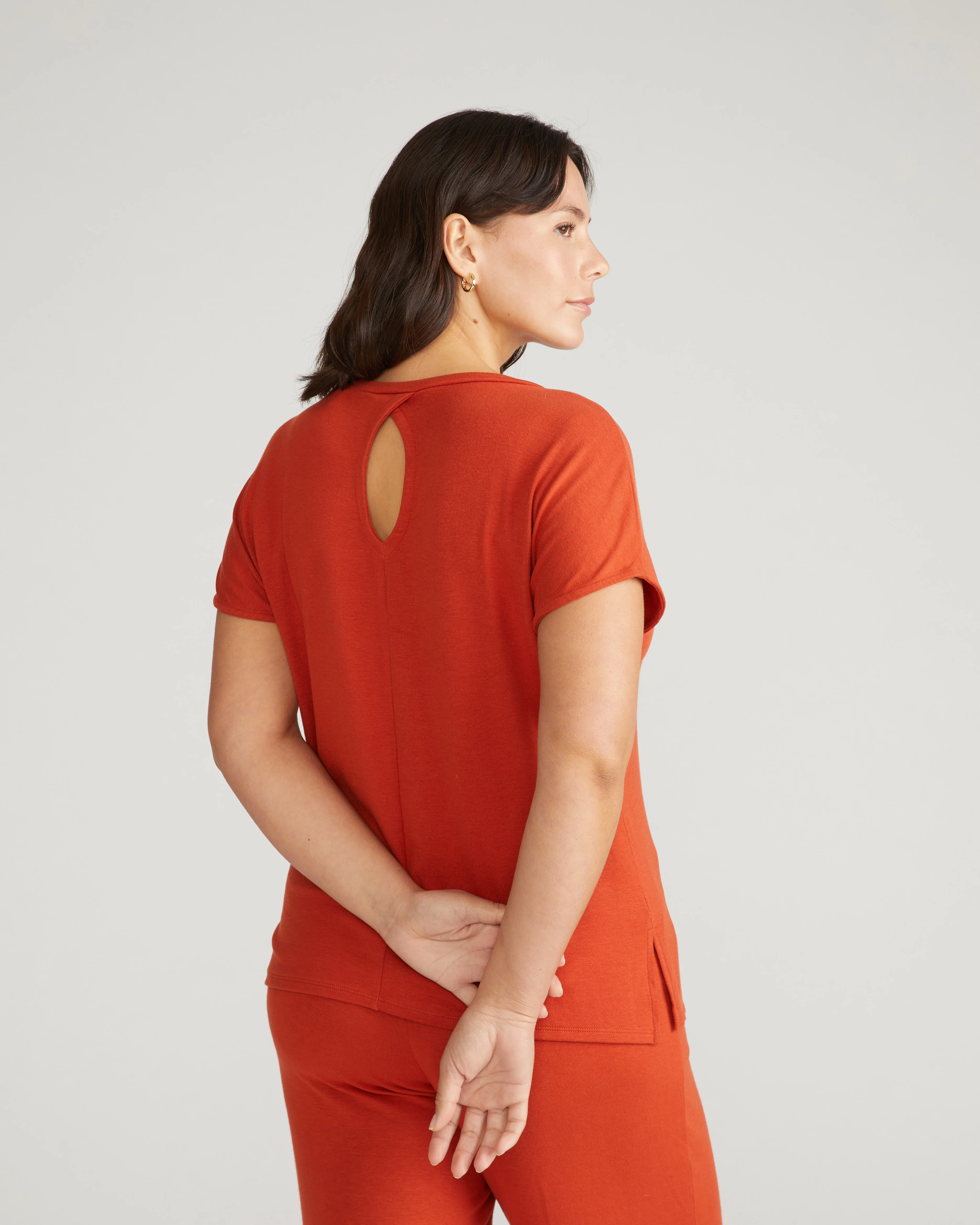 TravelKnit Relaxed Tee - Warm Russet - Image 7