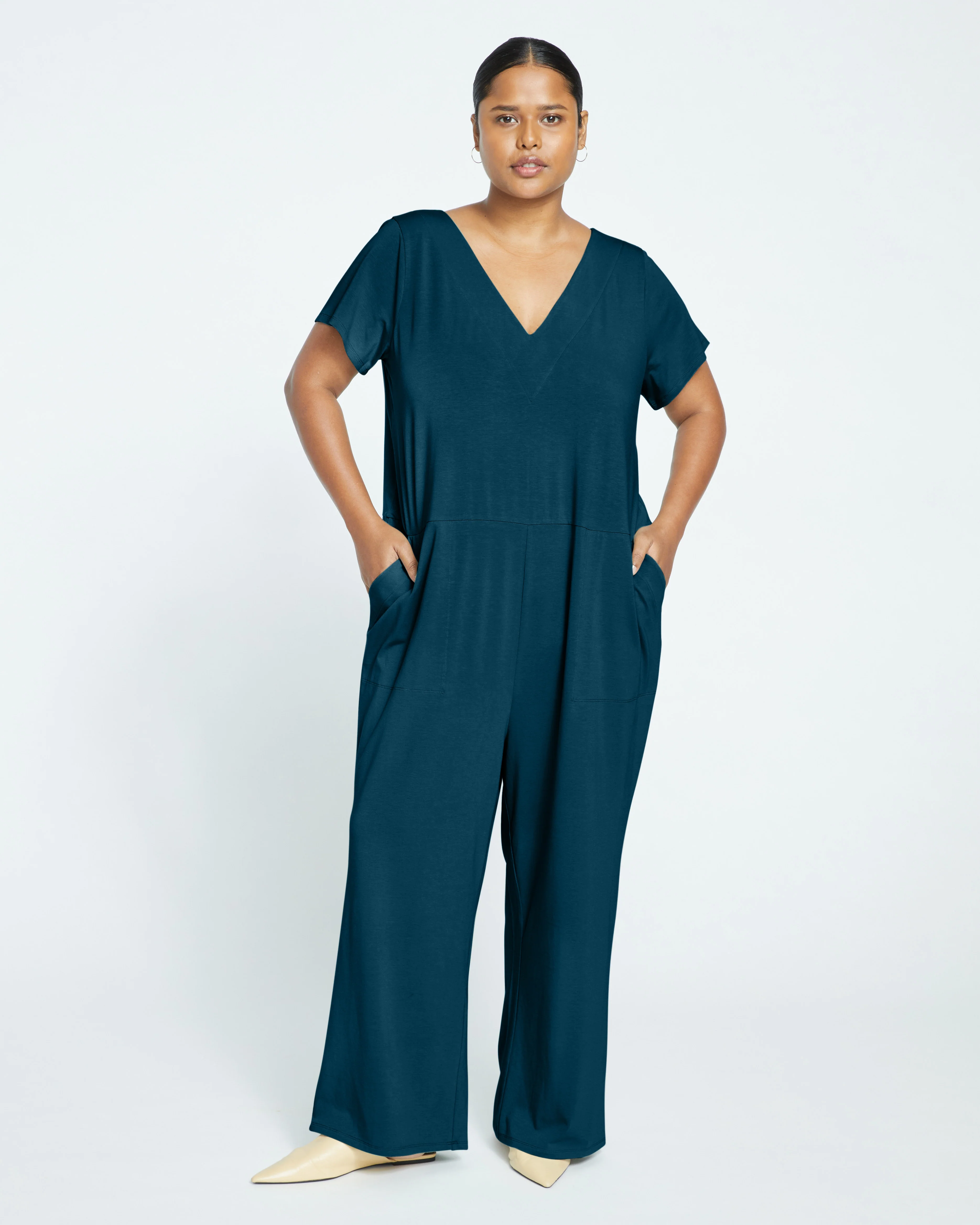 UltimateS Jemma V Neck Jumpsuit - Deep Sea