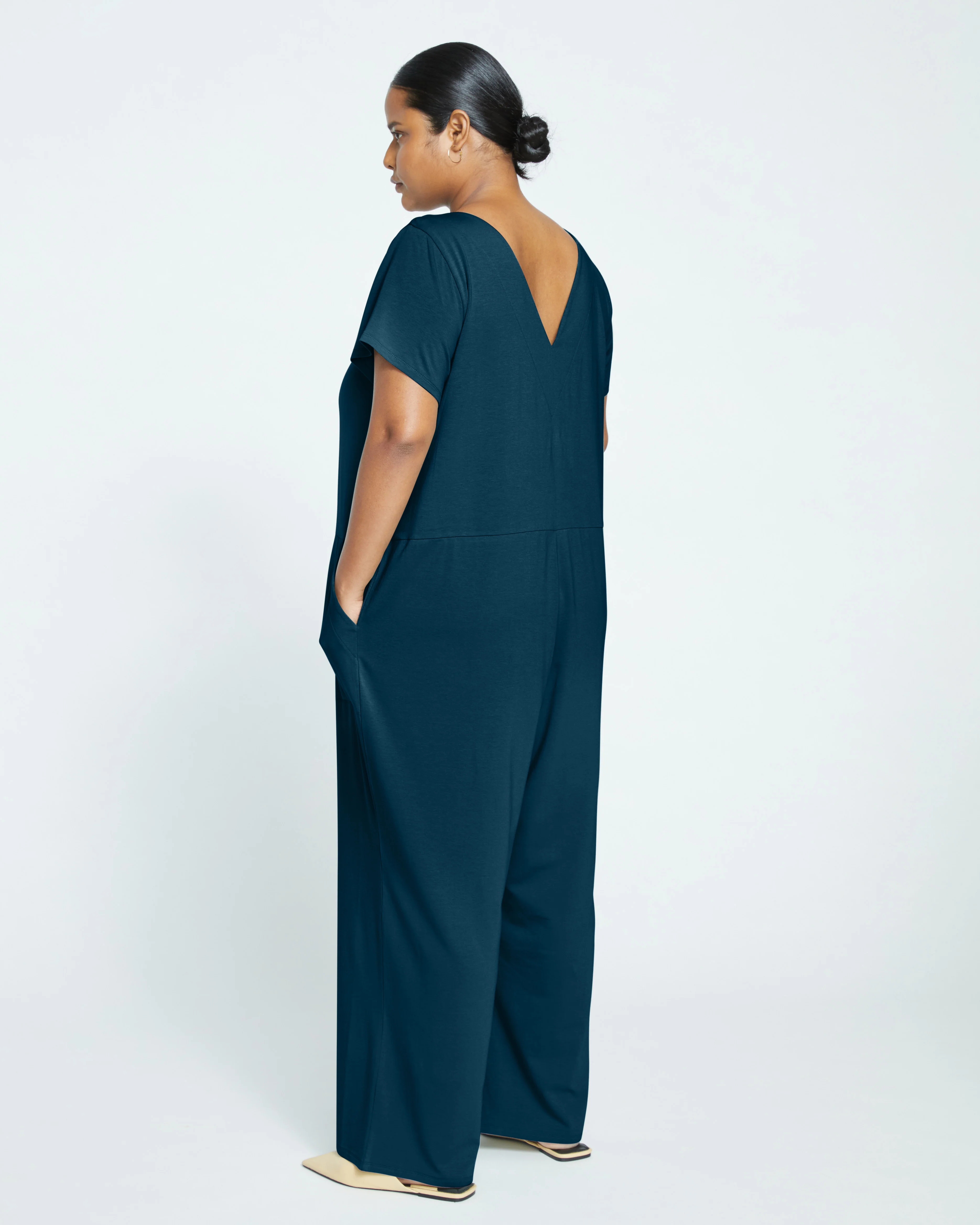 UltimateS Jemma V Neck Jumpsuit - Deep Sea - Image 4