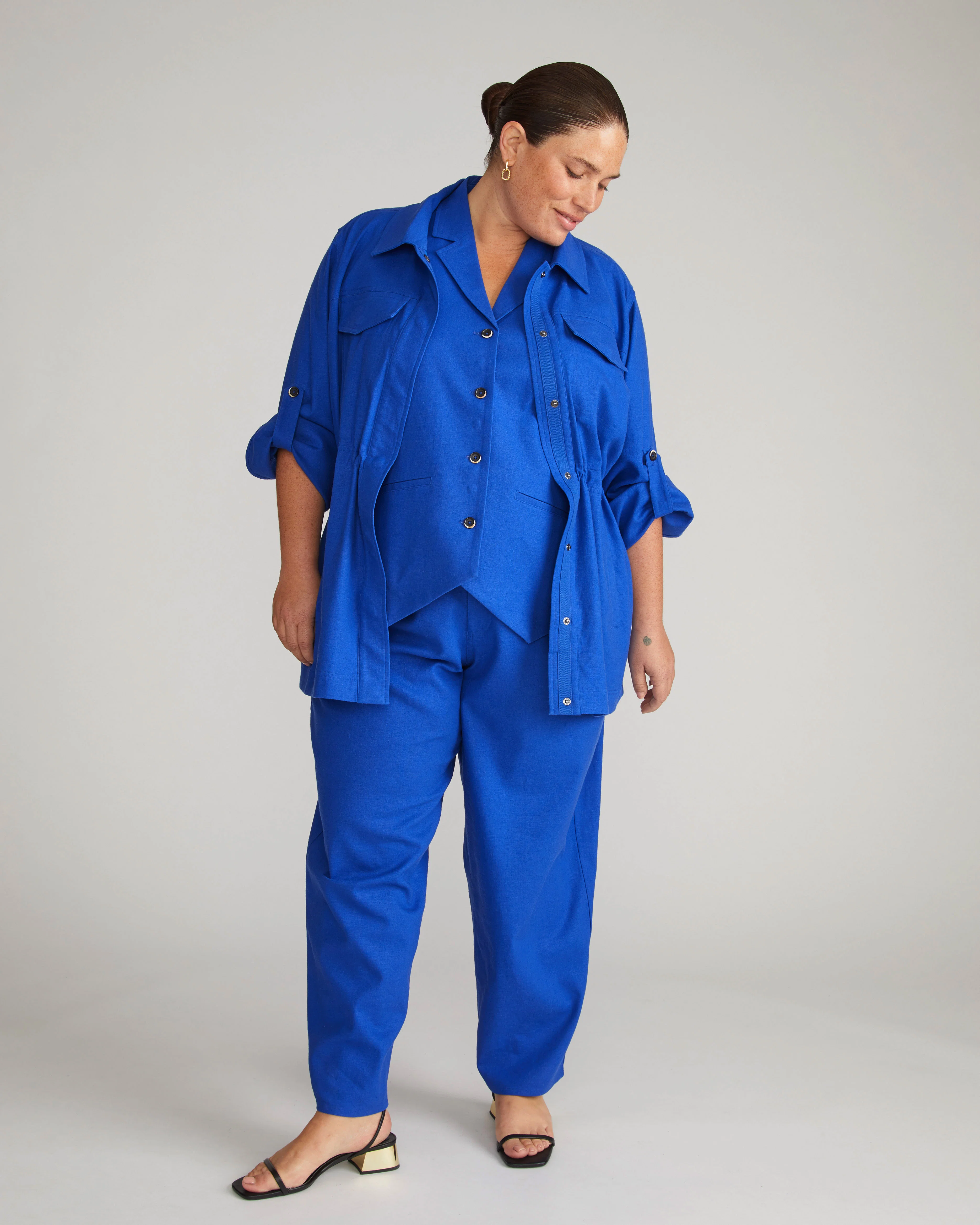 Vineyard Linen Jacket - Ultramarine - Image 2
