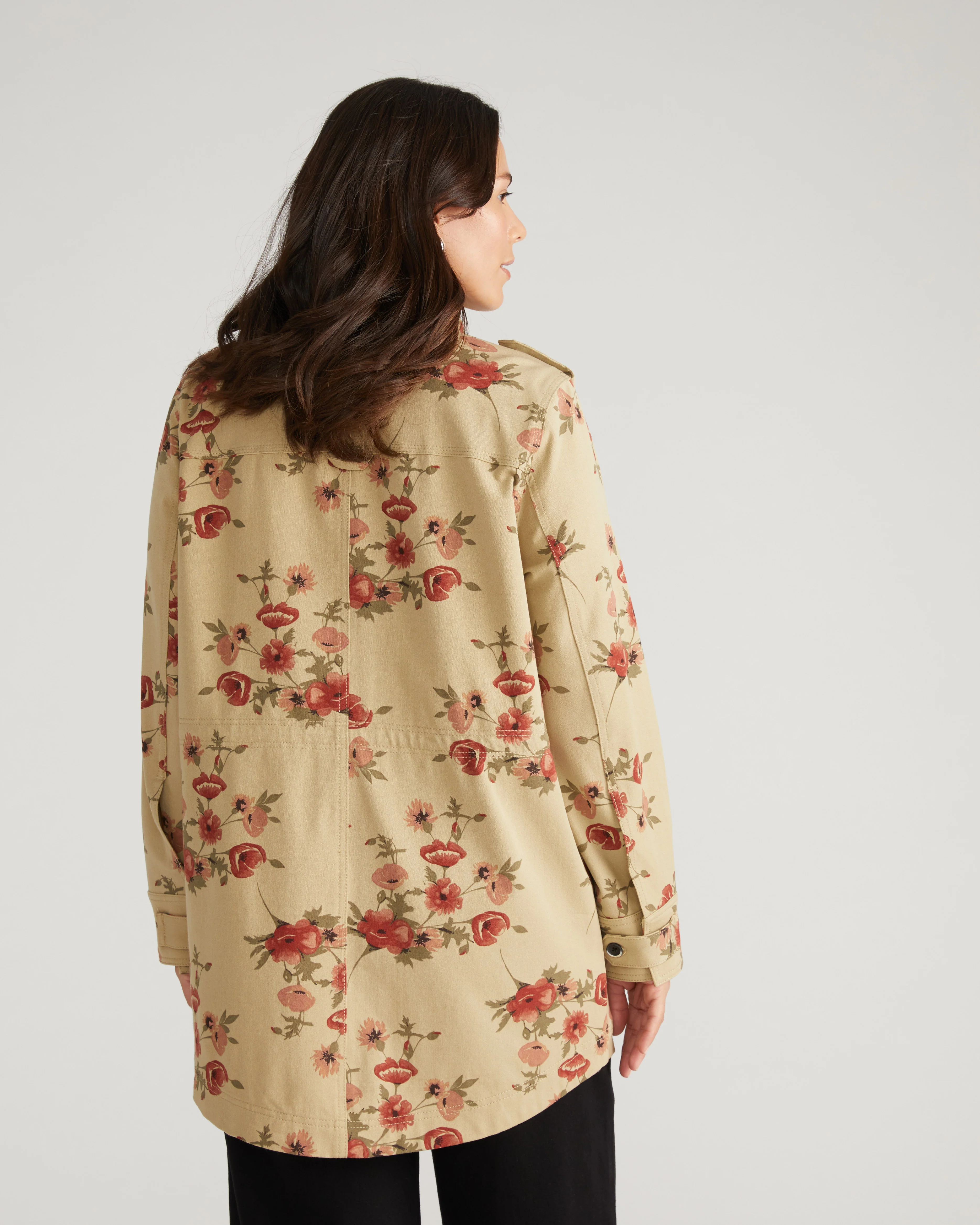 Vineyard Stretch Cotton Twill Jacket - Wild Flower Bouquet Print - Image 8