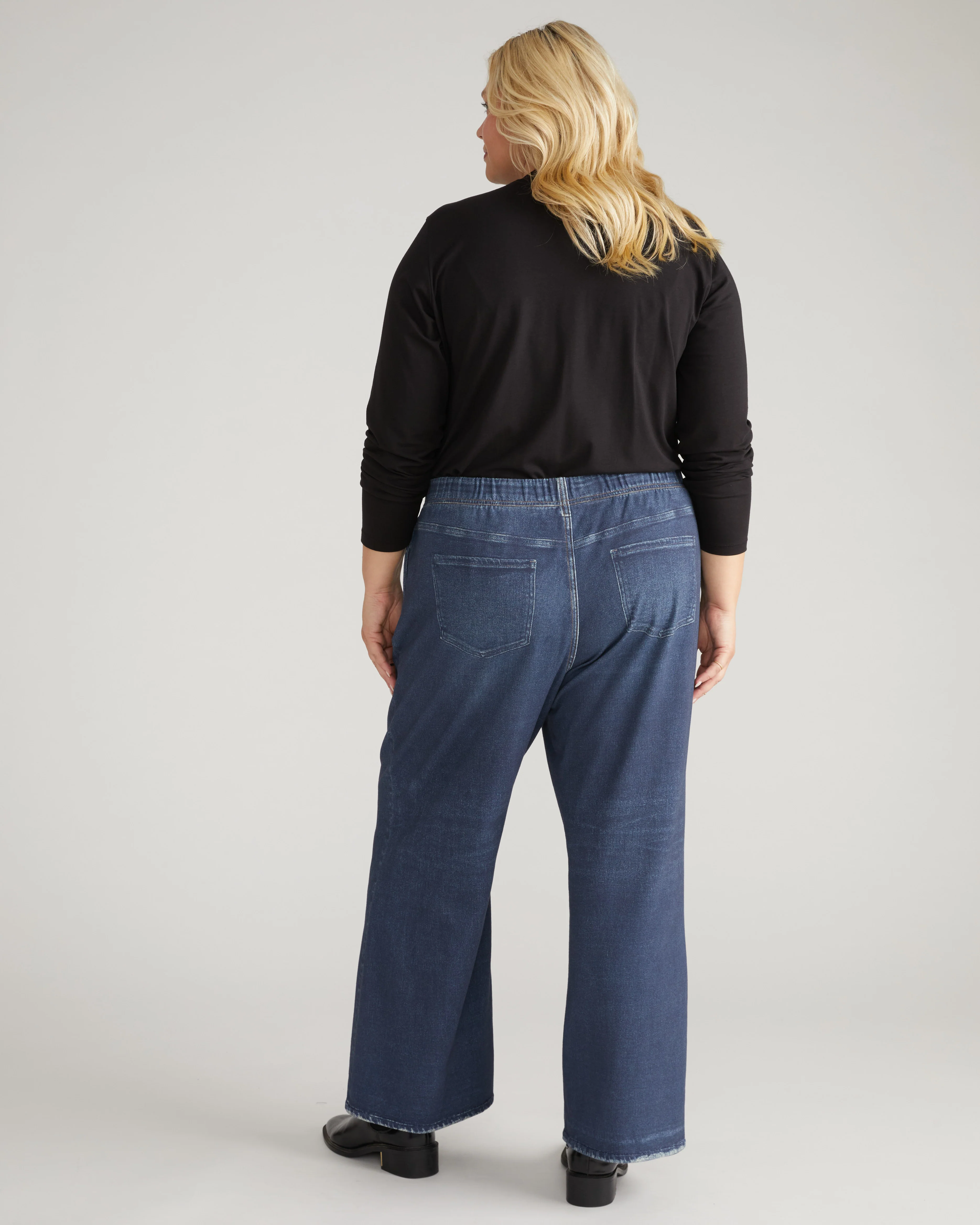 Wide Leg Sweatpant Jeans - Blue Mirage - Image 4