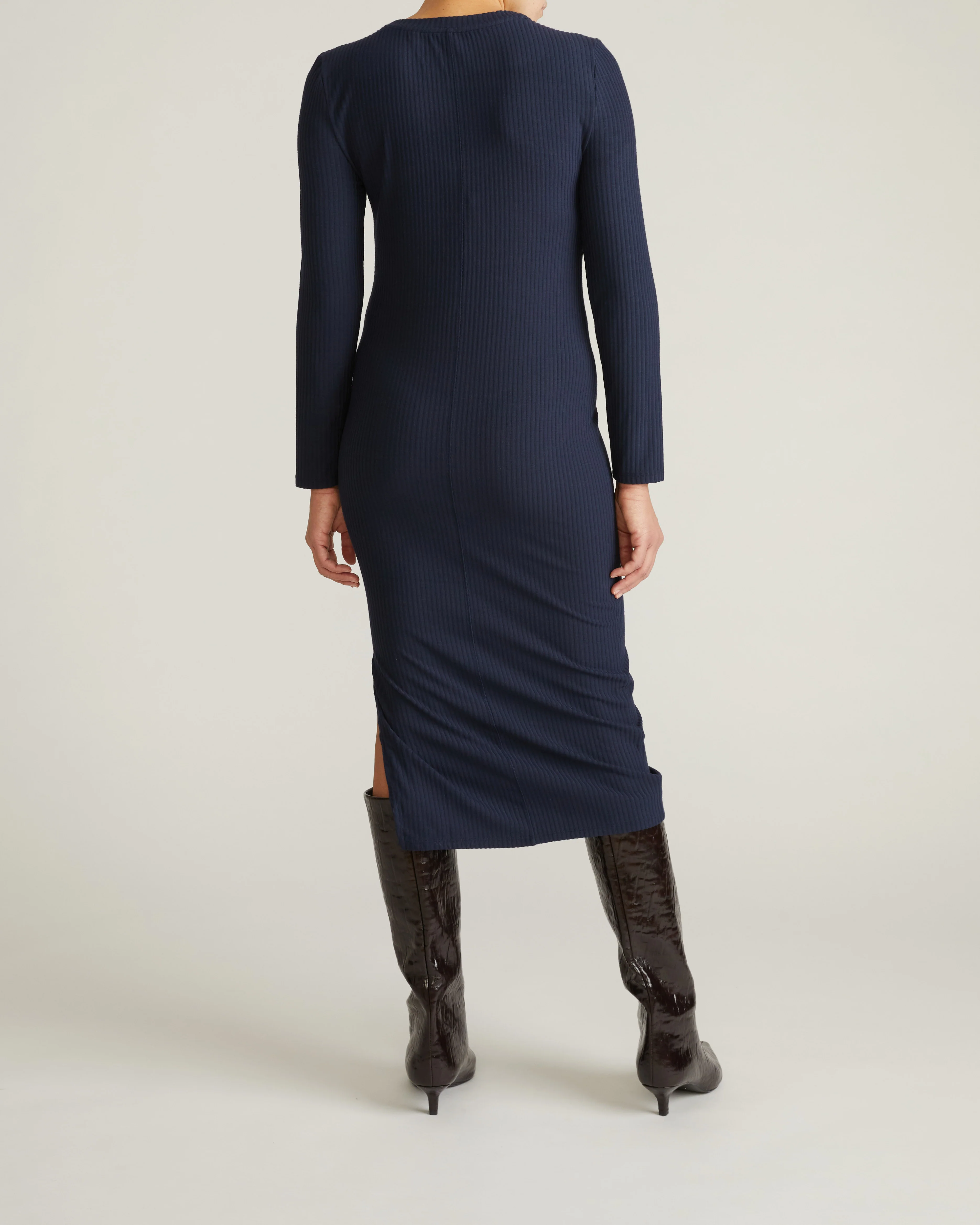 Xenia Ribbed Dress - Midnight - Image 5