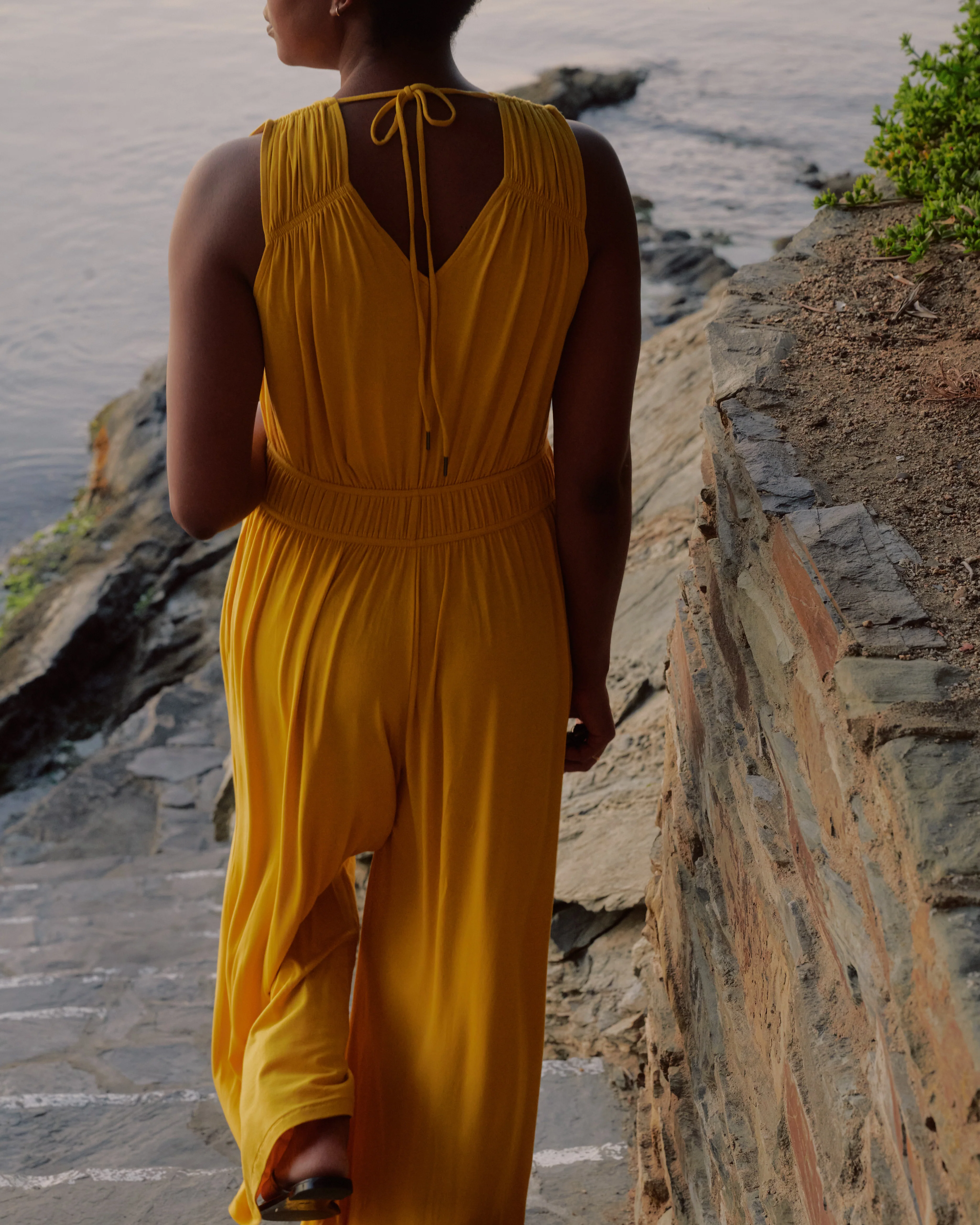 Zoey Liquid Jersey Jumpsuit - Golden Hour - Image 2