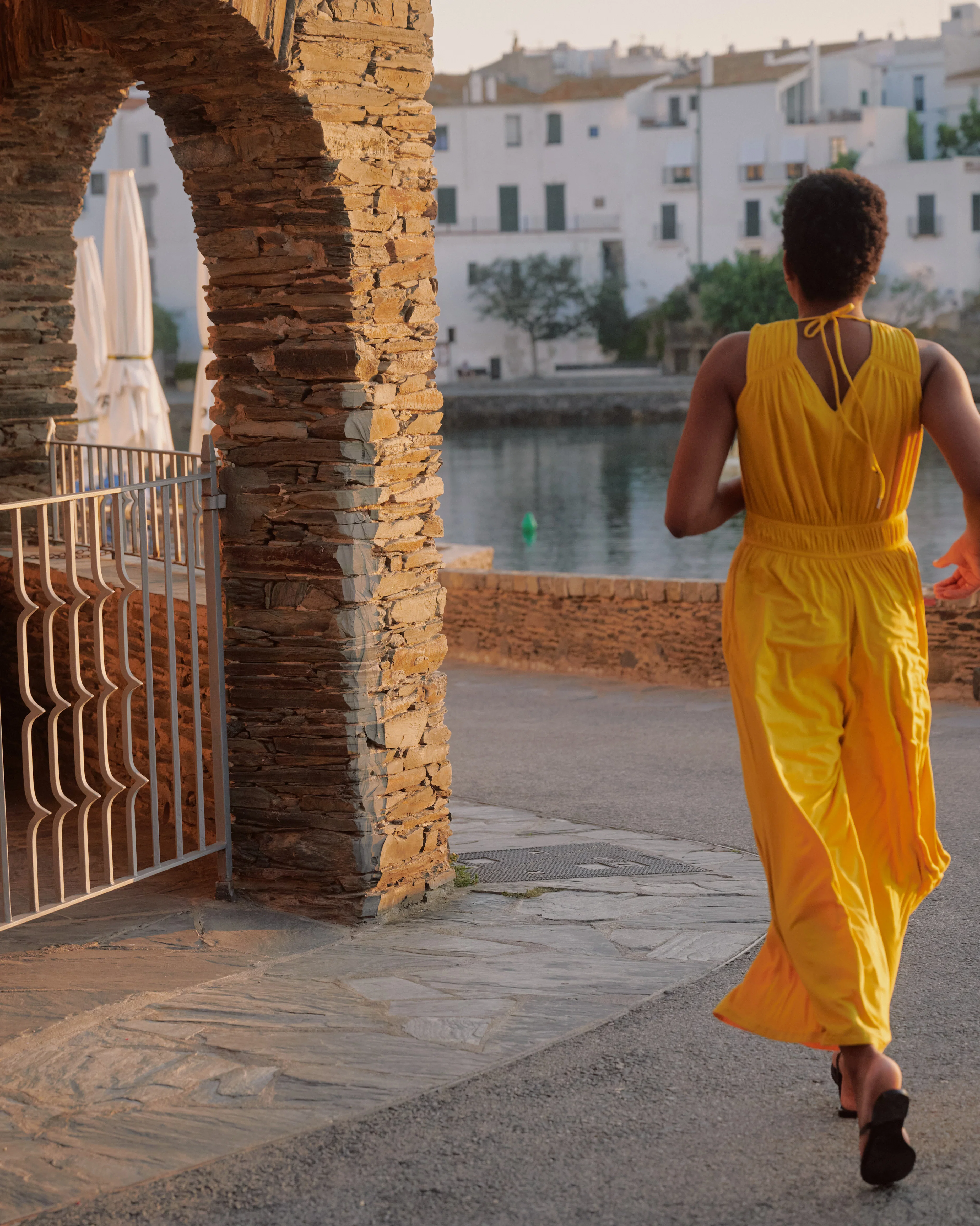Zoey Liquid Jersey Jumpsuit - Golden Hour - Image 9